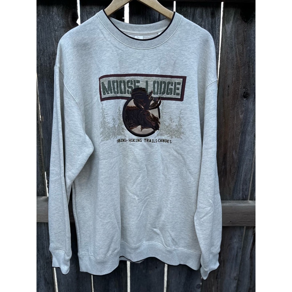 Mens Moose Lodge Crewneck Croft&Barrow Sweater Medium